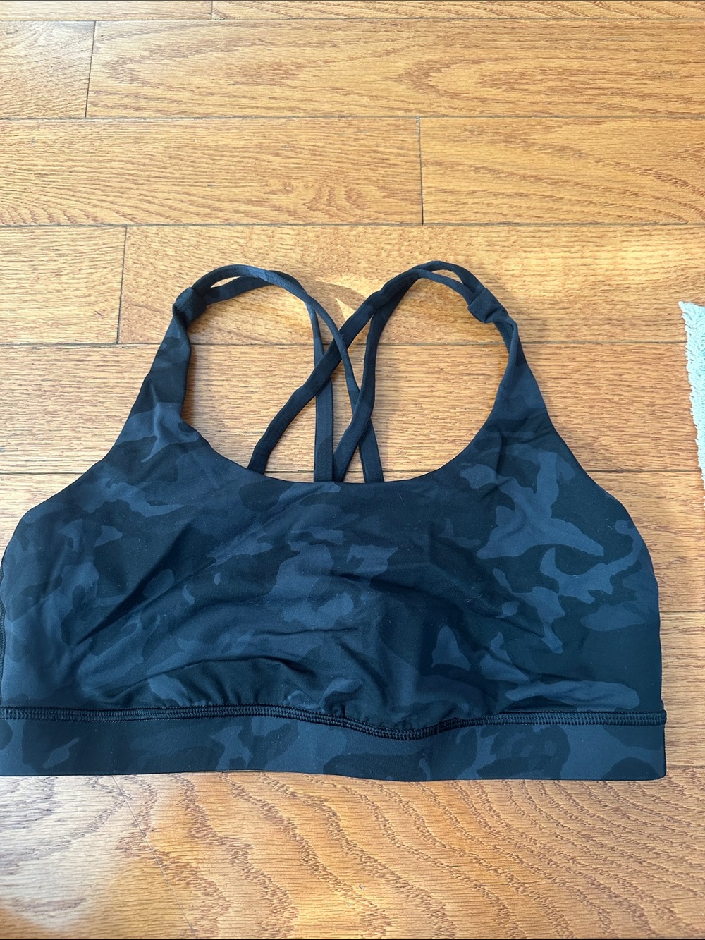 lululemon athletica Black Camo Strappy Sports Bra
